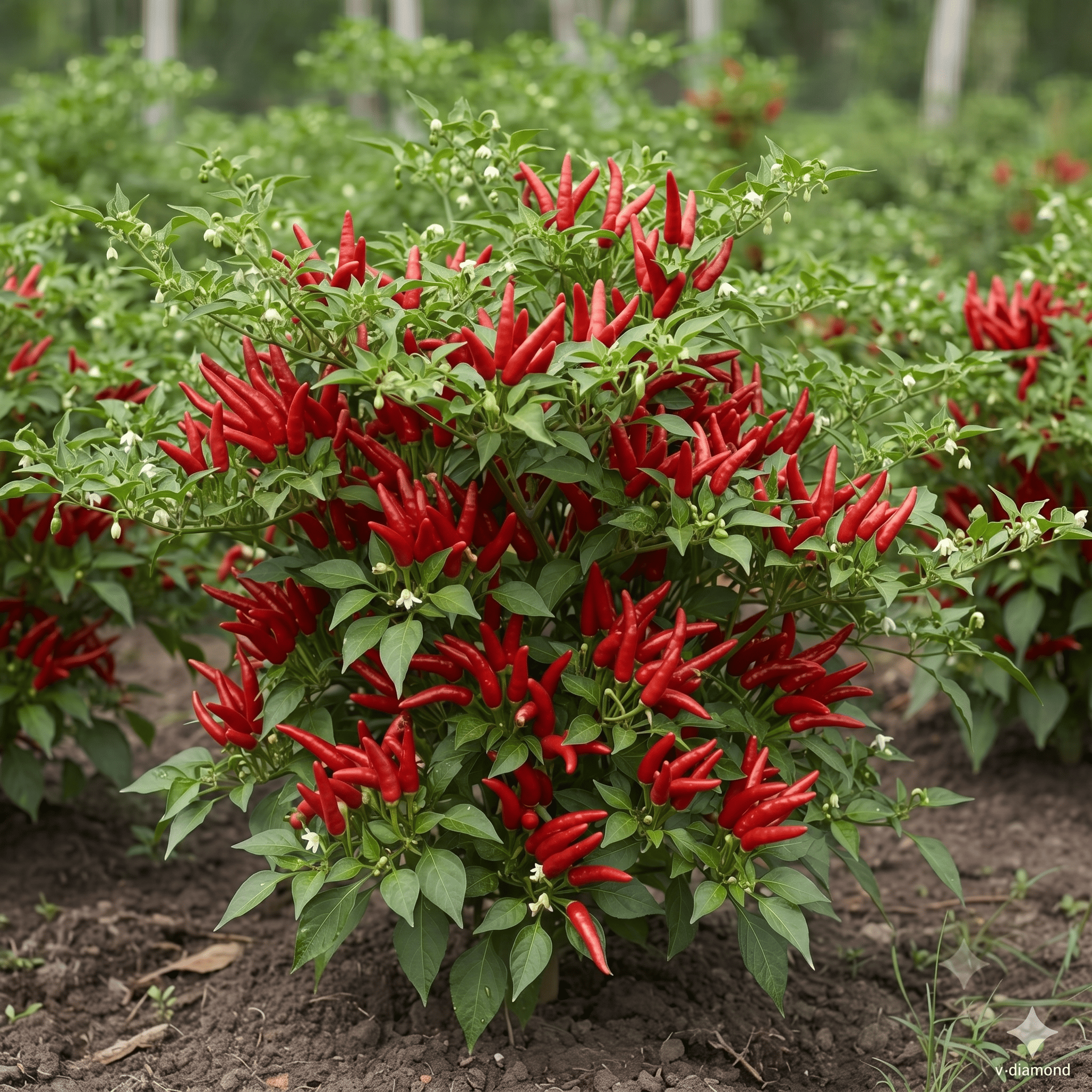 Pohon Cabe Rawit Dompol Lebat